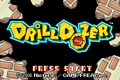 Drill Dozer title screen for GameBoy Advance